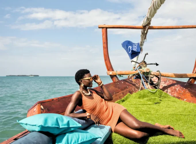 Photoshooting on the local boat, Zanzibar