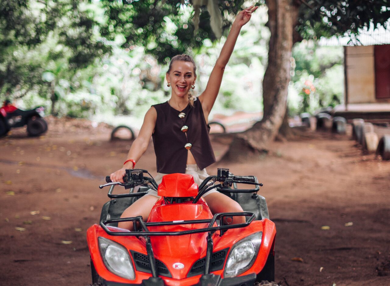 Quad biking through traditional villages and countryside in Zanzibar